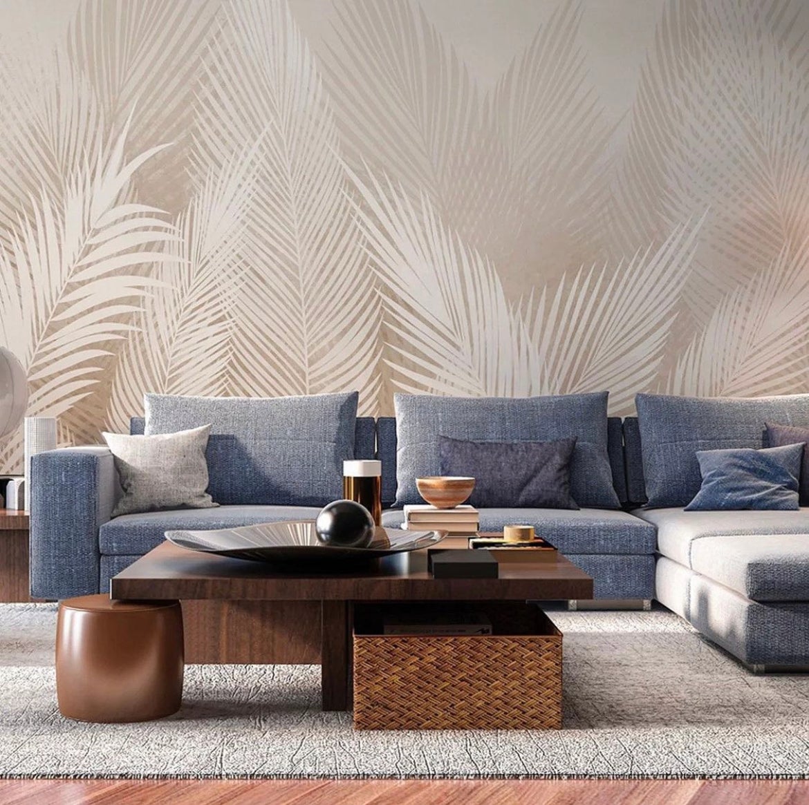 Professional wallpaper installation in luxury home